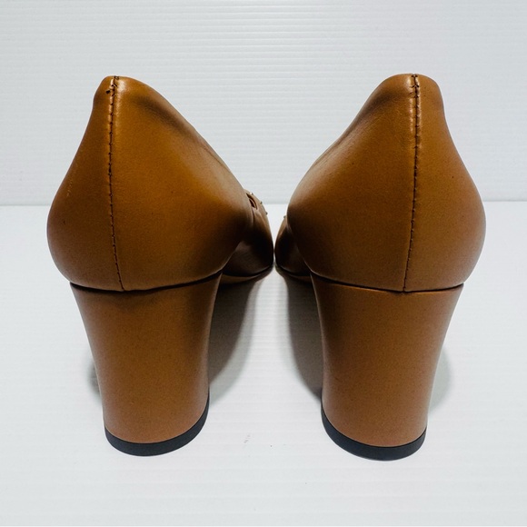 AGL Tan Leather Studded Block Heels Size 39 1/2 - Picture 11 of 15